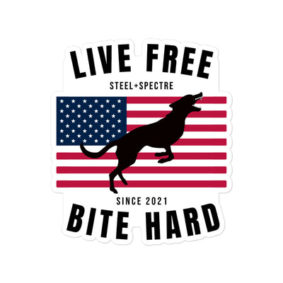 Bite Work Sticker Live Free Bite Hard Sticker