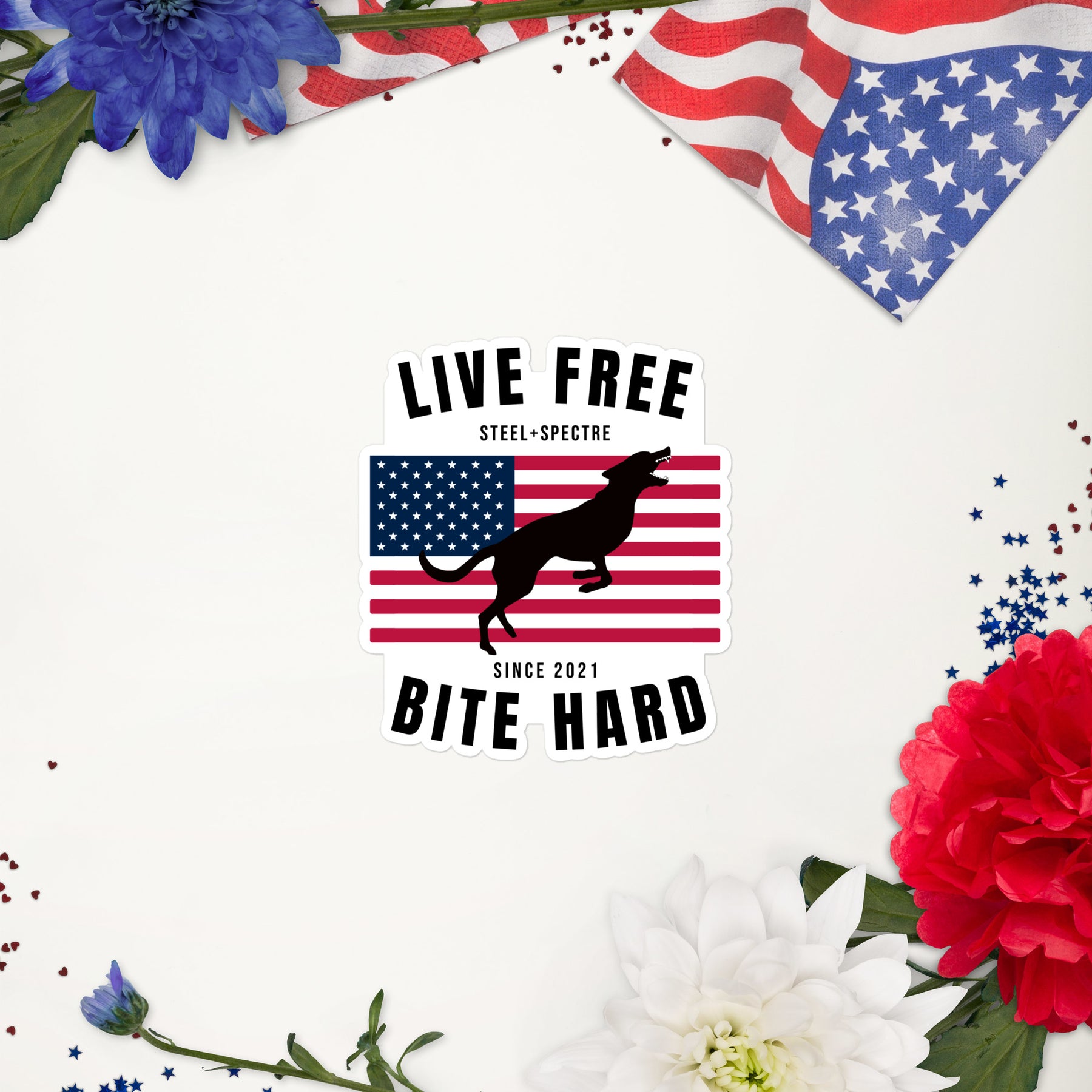 Bite Work Sticker Live Free Bite Hard Sticker